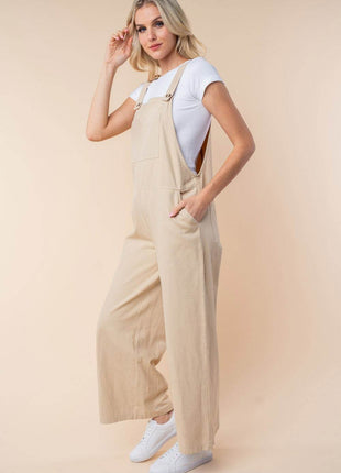 White Birch Sleeveless Wide Leg Jumpsuit - MimiStylez