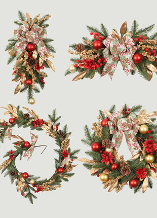 Christmas Garland, Wreath Upside Down Ornaments