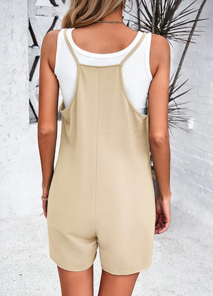 Spaghetti Strap Romper with Pockets