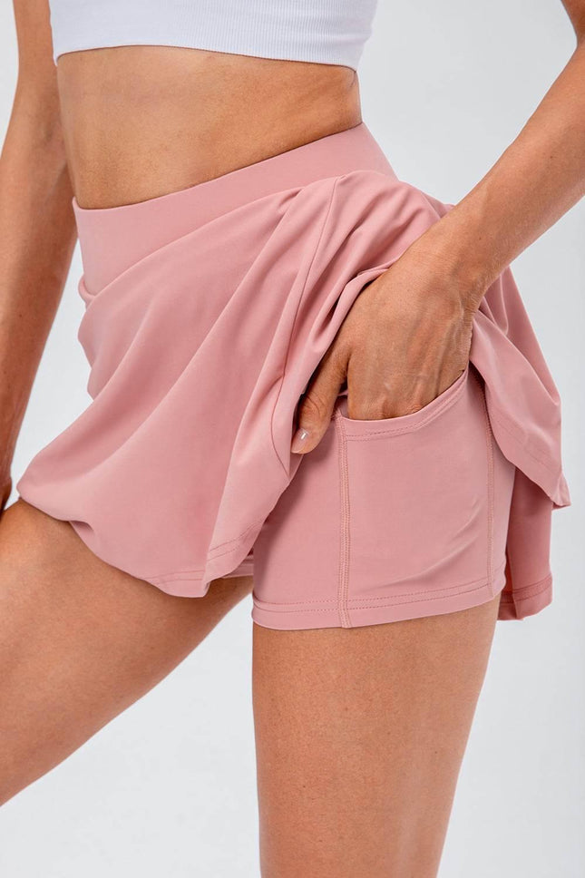 High Waist Pleated Active Skirt - MimiStylez