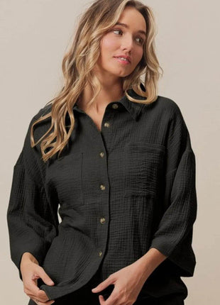 BiBi Crinkle Gauze Shirt and Short Set - MimiStylez