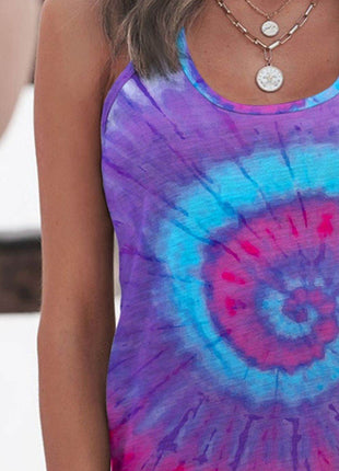 Printed Scoop Neck Racerback Tank - MimiStylez