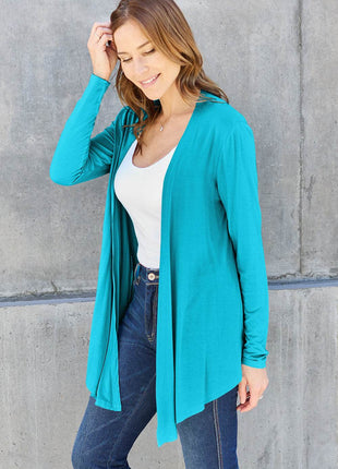 Basic Bae Full Size Open Front Long Sleeve Cardigan - MimiStylez