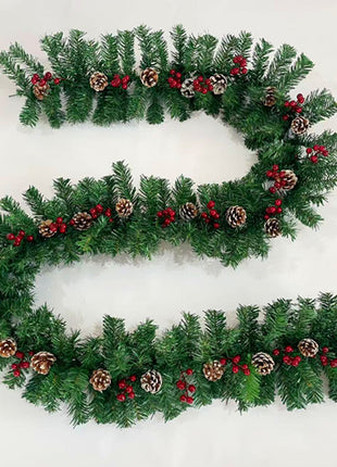 9FT Christmas Garland - Pre lit, Flocked Designs