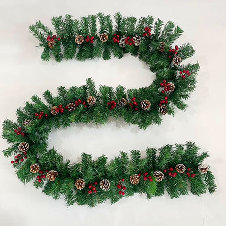9FT Christmas Garland - Pre lit, Flocked Designs