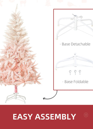 7FT Pencil Christmas Tree With Metal Stand Automatic Open