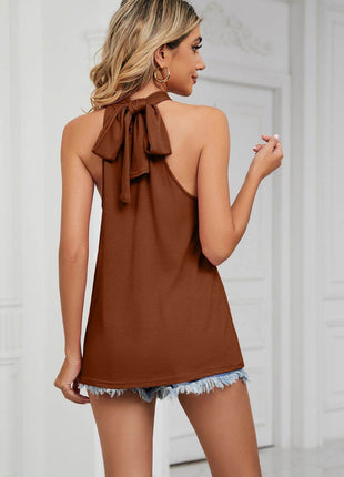 Gathered Detail Tied Sleeveless Top - MimiStylez