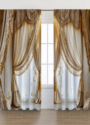 2PCs European Curtain Christmas Series