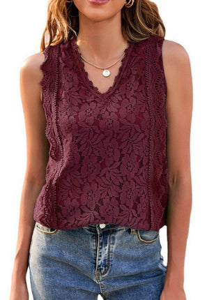 Lace V-Neck Tank - MimiStylez