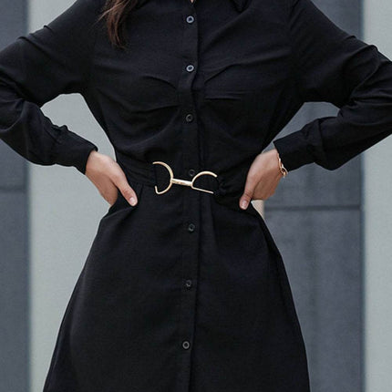 Belted Mini Shirt Dress - MimiStylez