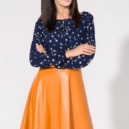 Elegant Blouse with Bow - Tie Neck & Teardrop Detail - MimiStylez