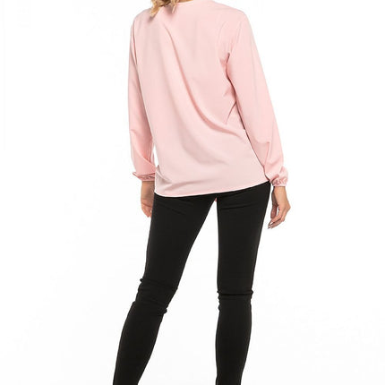 Elegant Chiffon Blouse with Deep Neckline & Tie Detail - MimiStylez