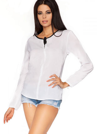Elegant Chiffon Blouse with Teardrop Detail & Tie Neck - MimiStylez