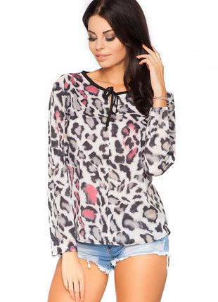 Elegant Chiffon Blouse with Teardrop Detail & Tie Neck - MimiStylez