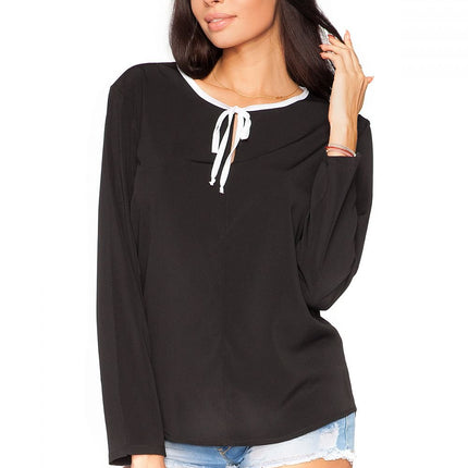 Elegant Chiffon Blouse with Teardrop Detail & Tie Neck - MimiStylez