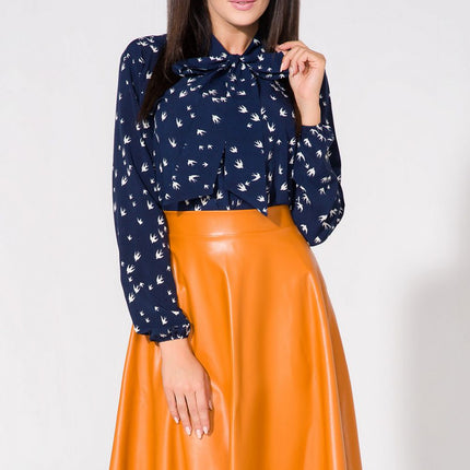 Elegant Delicate Blouse with Bow - Tie Stand Collar - MimiStylez