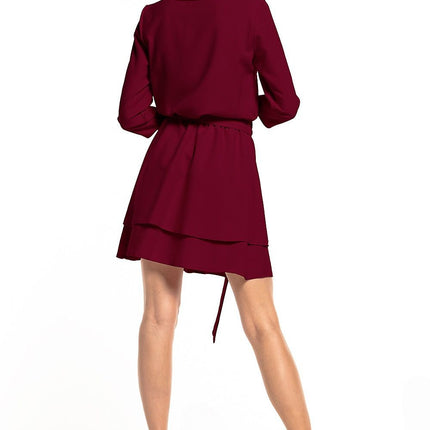 Elegant Dress with Double Skirt & 3/4 Sleeves - MimiStylez