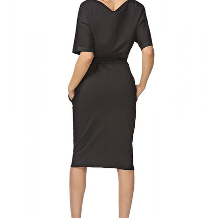 Elegant Knit Kimono Dress with Cuffed Sleeves & Tie Waist - MimiStylez