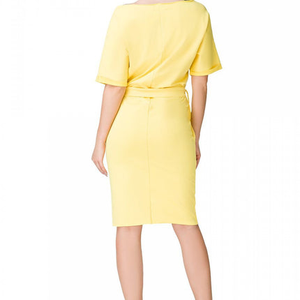 Elegant Knit Kimono Dress with Cuffed Sleeves & Tie Waist - MimiStylez