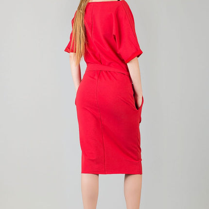Elegant Knitted Kimono Dress with Decorative Cuffs & Pockets - MimiStylez