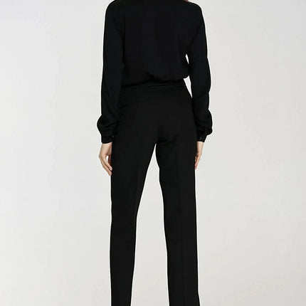 Elegant Long Sleeve Blouse with Neck Tie & Delicate Slit Detail - MimiStylez