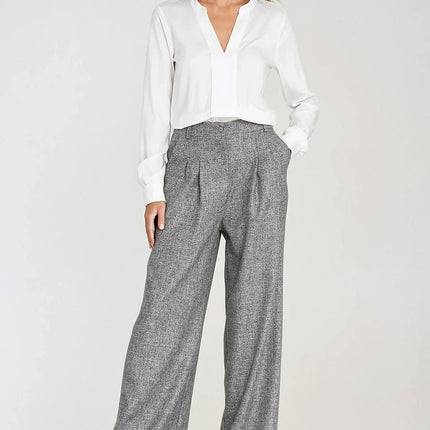 Elegant Long Sleeve Blouse with Slimming Front Pleat - MimiStylez