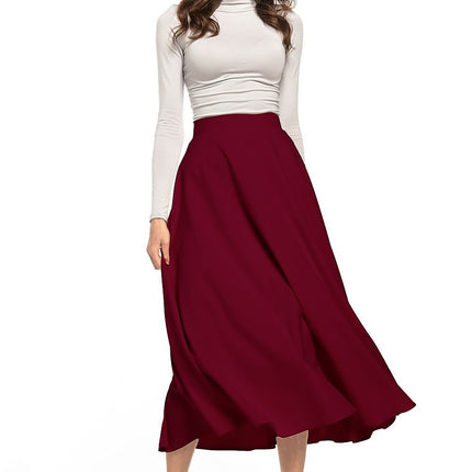 Elegant Midi Skirt with Glued Belt and Zipper Detail - MimiStylez