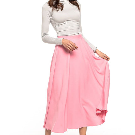 Elegant Vintage - Style Midi Skirt – Flowing Fabric & Belt Detail - MimiStylez