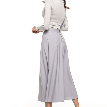 Elegant Vintage - Style Midi Skirt – Flowing Fabric & Belt Detail - MimiStylez