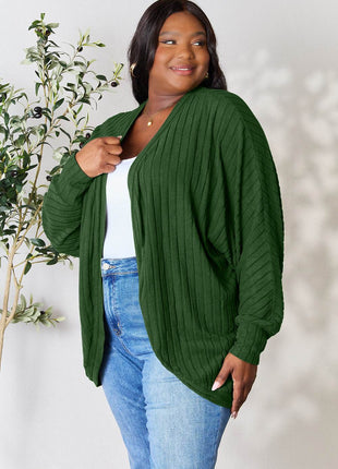 Basic Bae Full Size Ribbed Cocoon Cardigan - MimiStylez