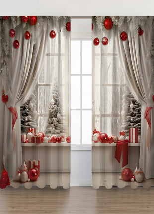 2PCs European Curtain Christmas Series