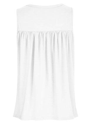 Lace Detail Round Neck Tank - MimiStylez