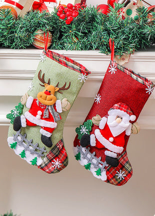Linen Christmas Tree Gift Bag Ornaments