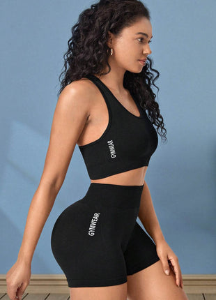 Cropped Sports Tank and Shorts Set - MimiStylez