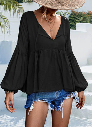 Puff Sleeve Babydoll Blouse - MimiStylez