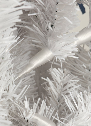 7.5 Feet White Slender Faux Christmas Tree Including Foldable Metal Stands