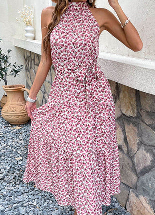 Floral Tie-Waist Tiered Dress - MimiStylez