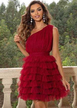 One-Shoulder Sleeveless Dress - MimiStylez