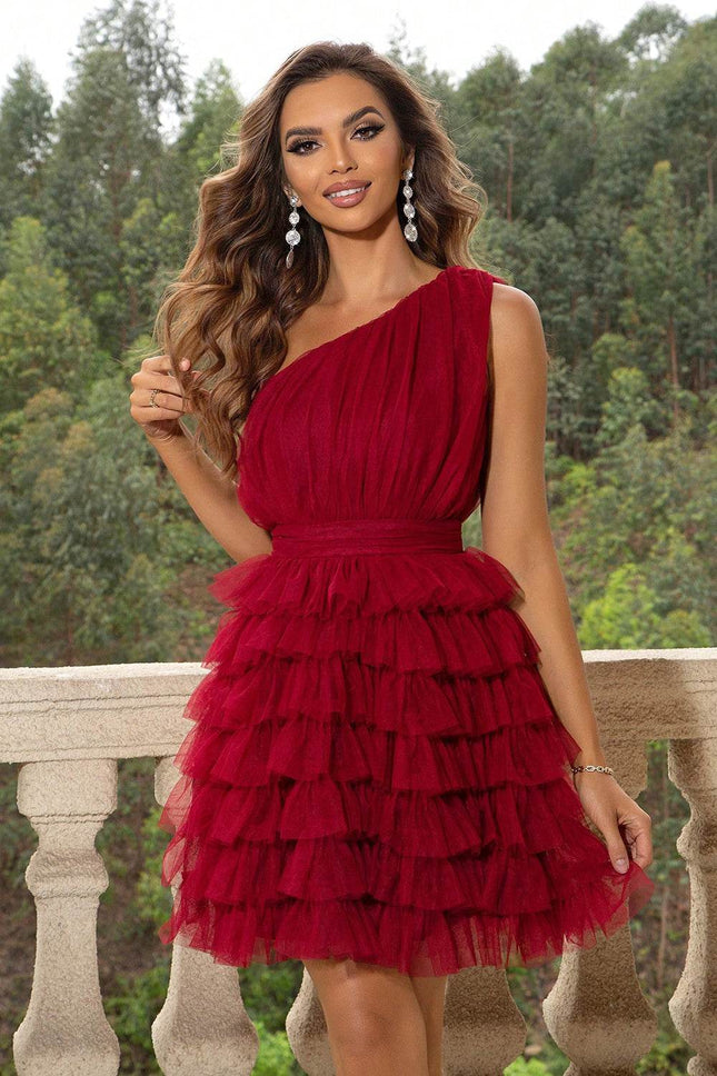 One-Shoulder Sleeveless Dress - MimiStylez