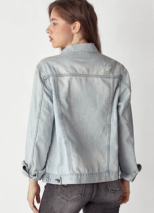 RISEN Distressed Button Up Jacket - MimiStylez