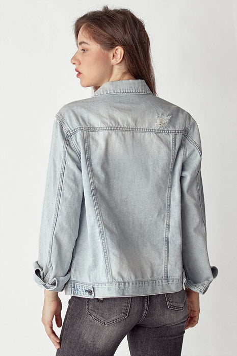 RISEN Distressed Button Up Jacket - MimiStylez