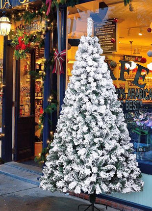 6FT Flocked Christmas Tree, 750 Branches, Automatic Tree