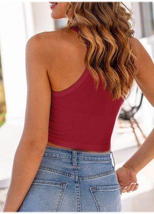 Full Size Ribbed Scoop Neck Cropped Tank Top Plus Size - MimiStylez