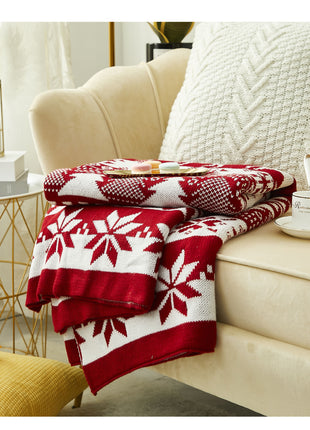 Christmas Knitted Jacquard-weave Blanket
