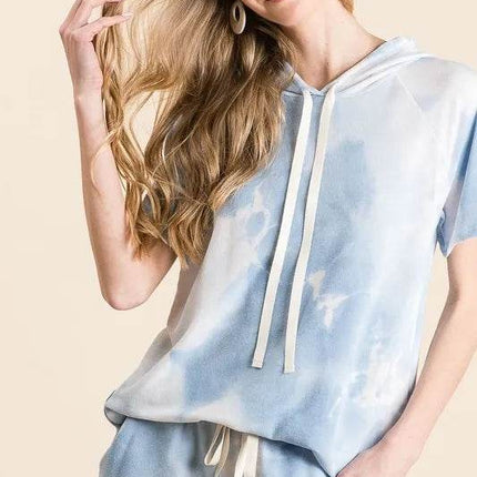 BiBi Tie Dye French Terry Hoodie Top and Bottom Set - MimiStylez