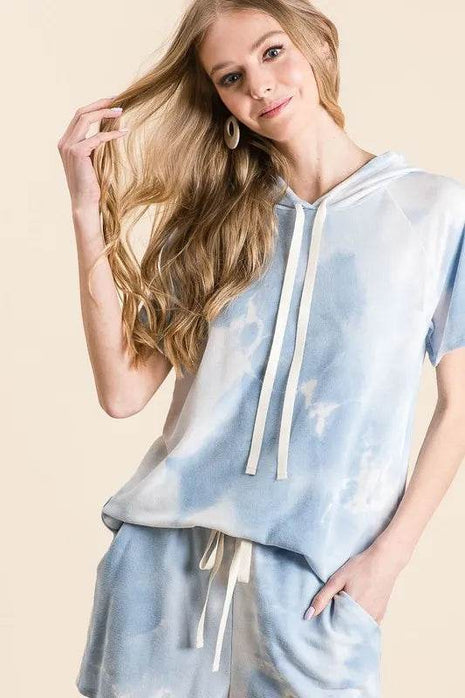 BiBi Tie Dye French Terry Hoodie Top and Bottom Set - MimiStylez