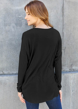 Basic Bae Full Size Round Neck Dropped Shoulder T-Shirt - MimiStylez