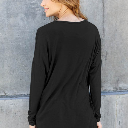 Basic Bae Full Size Round Neck Dropped Shoulder T-Shirt - MimiStylez