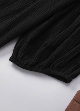 Dropped Shoulder V-Neck Blouse - MimiStylez