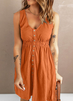 Sleeveless Button Down Mini Magic Dress - MimiStylez